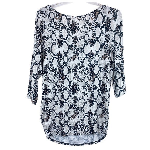 Lane Bryant Plus Size Snakeskin Cowl Neck Top - Picture 2 of 5